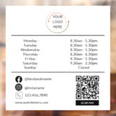 Aangepaste openingstijden Window Cling met Logo &  Raamsticker (Vel 2)