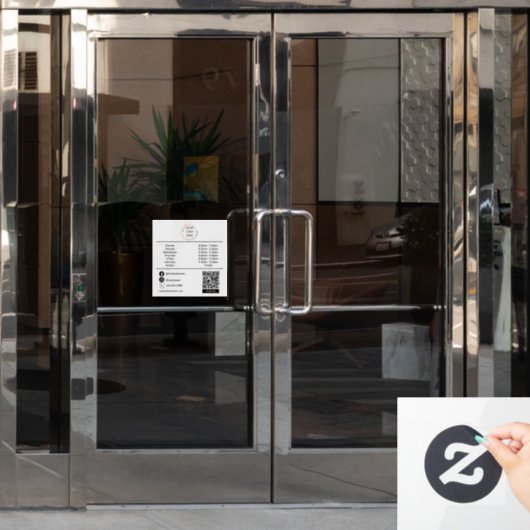 Aangepaste openingstijden Window Cling met Logo &  Raamsticker (Kantoordeur)