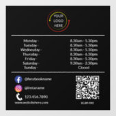 Aangepaste openingstijden Window Cling met Logo & Raamsticker (Vel)