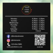 Aangepaste openingstijden Window Cling met Logo & Raamsticker (Vel 3)