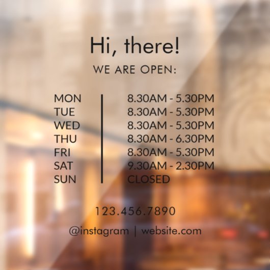 Aangepaste openingstijden winkel geopend gesloten  raamsticker (Vel 2)