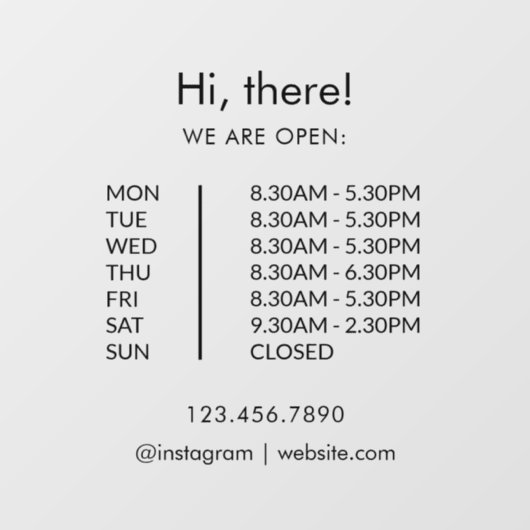 Aangepaste openingstijden winkel geopend gesloten  raamsticker (Vel)