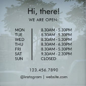 Aangepaste openingstijden winkel geopend gesloten  raamsticker