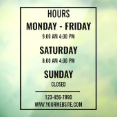 Aangepaste openingstijden winkel Open Gesloten Raamsticker (Vel 3)