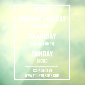 Aangepaste openingstijden winkel Opening Sluiting Raamsticker (Vel 3)