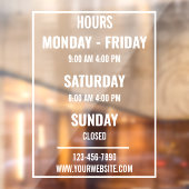 Aangepaste openingstijden winkel Openingstijden Ge Raamsticker (Vel 2)