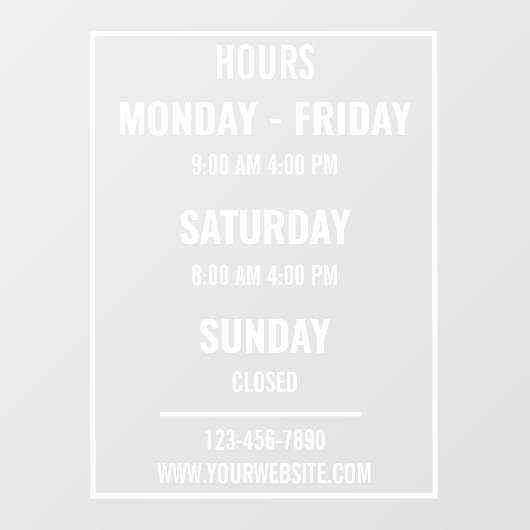 Aangepaste openingstijden winkel Openingstijden Ge Raamsticker (Vel)