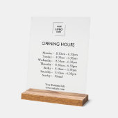 Aangepaste openingsuren | Modern bedrijfslogo Acryl Bord (Hoek)