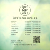 Aangepaste openingsuren van het bedrijf vensterfol raamsticker (Vel 3)