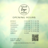 Aangepaste openingsuren van het bedrijf Window Cli Raamsticker (Vel 3)