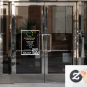 Aangepaste openingsuren Zakelijk logo QR-code Raamsticker (Kantoordeur)