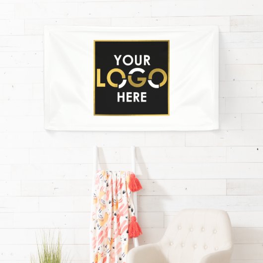 Aangepaste opknoping Banner Sign Business Logo Wit (Insitu)