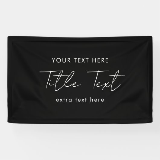 Aangepaste opknoping banner teken Modern Script Zw (Horizontaal)