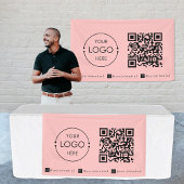 Aangepaste opknoping banner teken roze Business QR