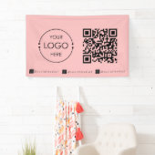 Aangepaste opknoping banner teken roze Business QR (Insitu)