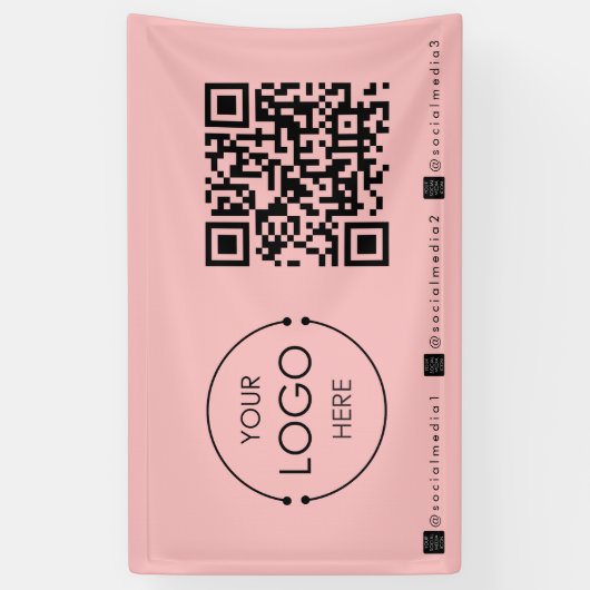 Aangepaste opknoping banner teken roze Business QR (Verticaal)