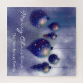 Aangepaste opknoping kerstballen donkerblauw - legpuzzel (Horizontaal)