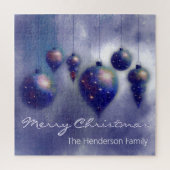 Aangepaste opknoping kerstballen donkerblauw - legpuzzel (Verticaal)