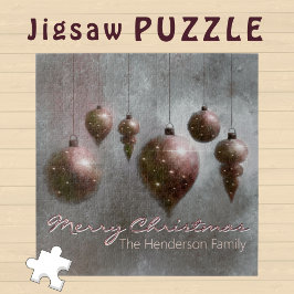 Aangepaste opknoping kerstballen koper grijs - legpuzzel