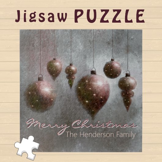 Aangepaste opknoping kerstballen koper grijs - legpuzzel