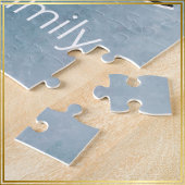 Aangepaste opknoping kerstballen Turquoise zilver Legpuzzel