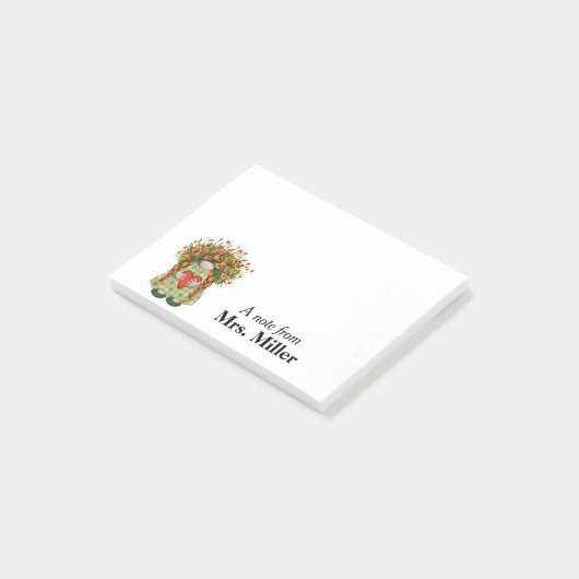 Aangepaste opmerkingen voor Bloemenmeisje Gnome Post-it® Notes (Schuin)