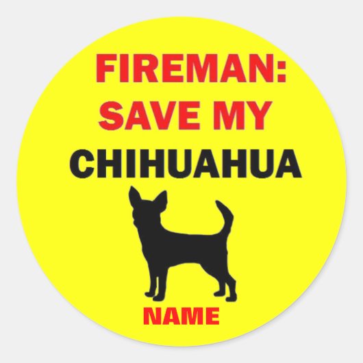 Aangepaste opslaan van mijn Chihuahua Ronde Sticker (Voorkant)