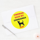Aangepaste opslaan van mijn Chihuahua Ronde Sticker (Envelop)