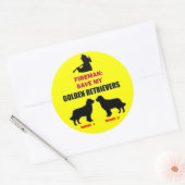 Aangepaste opslaan van mijn Golden Retrievers Ronde Sticker (Envelop)