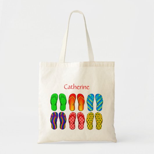 Aangepaste optie voor teenslippers Summer Beach St Tote Bag (Voorkant)
