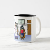 Aangepaste Optometrist - Vrouw Cartoon Tweekleurige Koffiemok (Voorkant rechts)