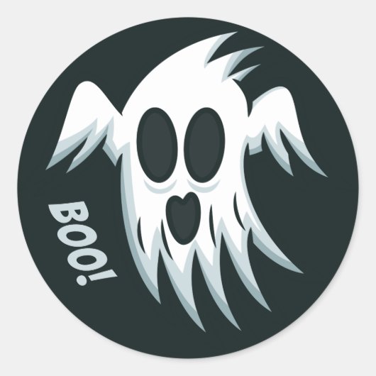 Aangepaste opwindmiddelen voor Halloween Ghost Ronde Sticker (Voorkant)