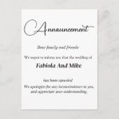 Aangepaste opzegkaart voor bruiloft briefkaart (Voorkant)