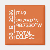 Aangepaste Oranje 2026 Zonsverduistering Magneet (Voorkant)