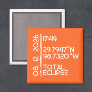 Aangepaste Oranje 2026 Zonsverduistering Magneet