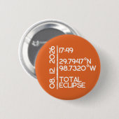 Aangepaste Oranje 2026 Zonsverduistering Ronde Button 5,7 Cm (Voorkant /achterkant)