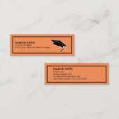 Aangepaste Oranje Afstuderen Naam invoegen Contactkaartje (Voorkant / Achterkant)