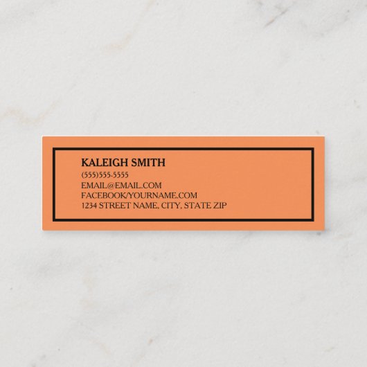 Aangepaste Oranje Afstuderen Naam invoegen Contactkaartje (Achterkant)