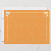 Aangepaste oranje baby shower uitnodiging (Achterkant)