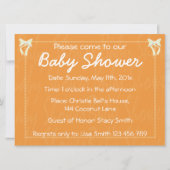 Aangepaste oranje baby shower uitnodiging (Voorkant)