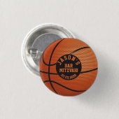 Aangepaste Oranje Basketball Bar Mitzvah Favor Ronde Button 3,2 Cm (Voorkant /achterkant)