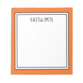 Aangepaste Oranje bewerkbare kleur Notitieblok (Voorkant)