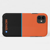 Aangepaste Oranje blauwe strepen Case-Mate iPhone Case (Achterkant (horizontaal))