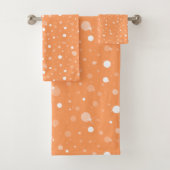 AANGEPASTE ORANJE BUBBEL BATHROOM TOWEL SET BAD HANDDOEK (Insitu)