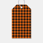 Aangepaste Oranje Buffalo Check Plaid Holiday Cadeaulabel (Achterkant)