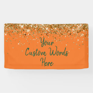 Aangepaste oranje en groene verjaardagsfeestje fot spandoek