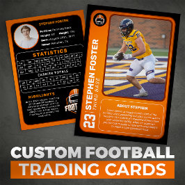 Aangepaste Oranje Football Trading Kaart Photo Sta Contactkaartje