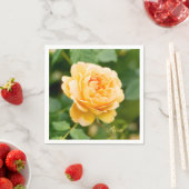 Aangepaste oranje gele roos servet (Insitu)