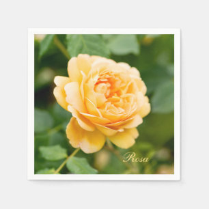 Aangepaste oranje gele roos servet