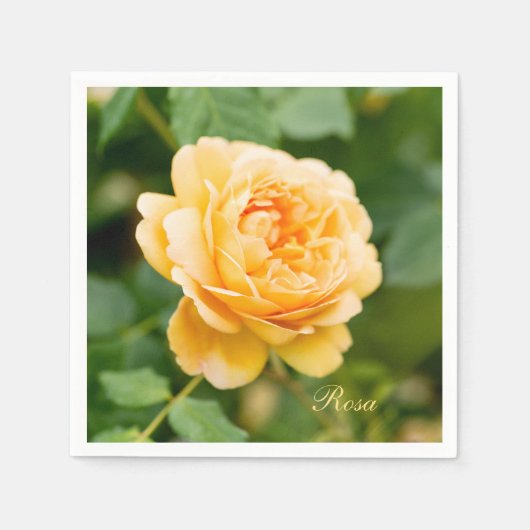 Aangepaste oranje gele roos servet (Voorkant)